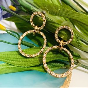 🌹SUGARFIX crystal oval golden drop earring